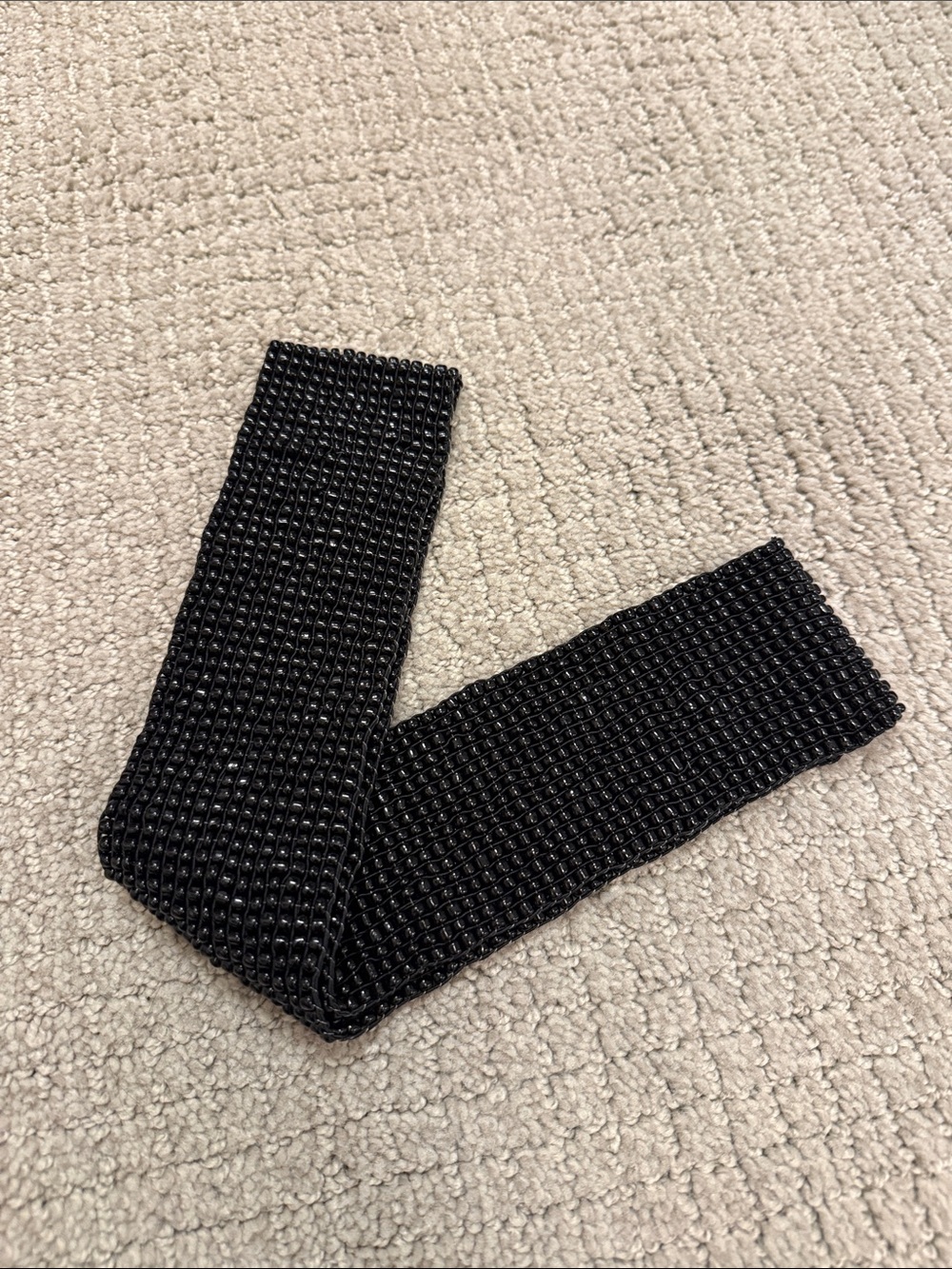 Anthropologie Black Beaded Stretch Belt